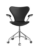 3217 Serie 7 Kontorstol af Arne Jacobsen - Fuldpolstret / Soft læder / Sort - Jacobsen Plus