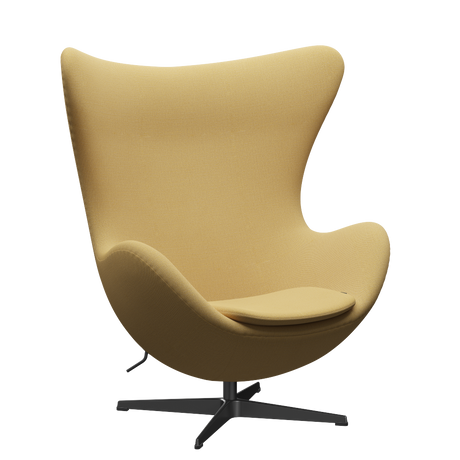 3316 Ægget loungestol, stel i sort af Arne Jacobsen - Christianshavn - 1110 Yellow - Jacobsen Plus