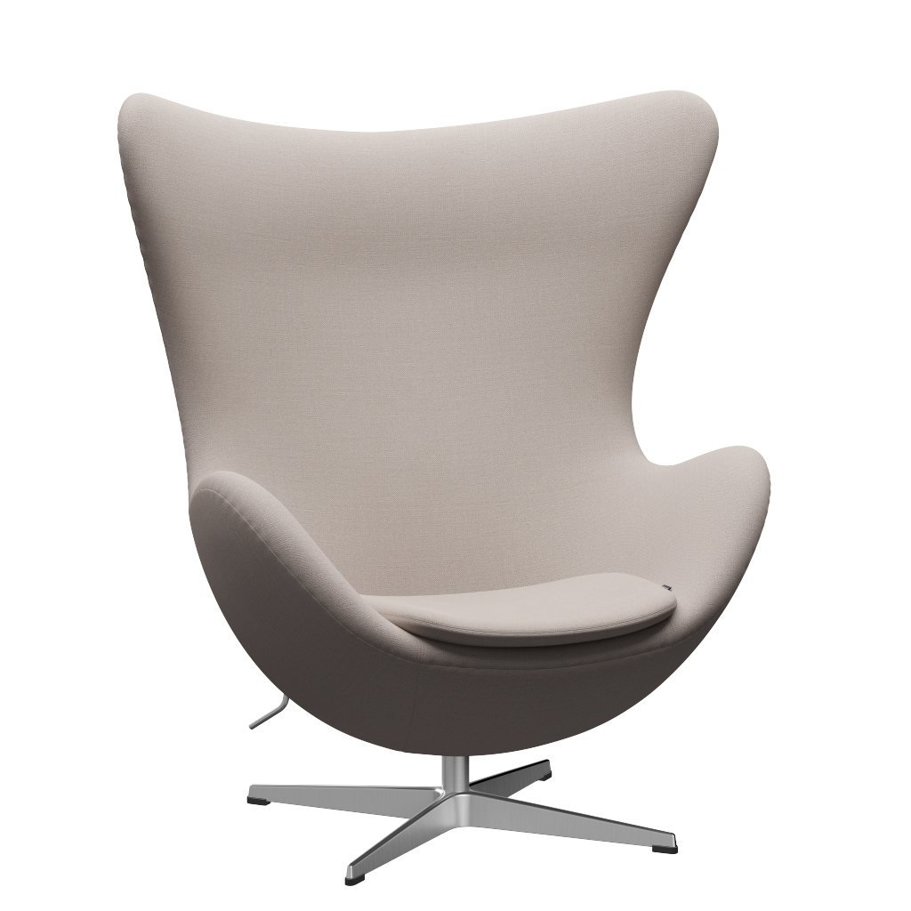 3316 Ægget loungestol, stel i børstet aluminium af Arne Jacobsen - Christianshavn - 1120 Light Beige - Jacobsen Plus