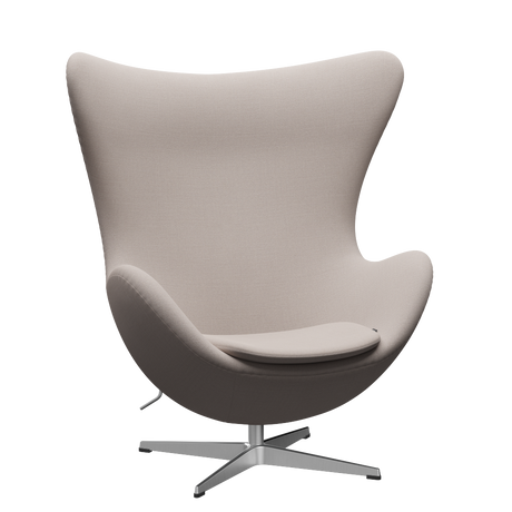 3316 Ægget loungestol, stel i børstet aluminium af Arne Jacobsen - Christianshavn - 1120 Light Beige - Jacobsen Plus