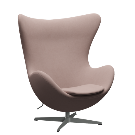 3316 Ægget loungestol, stel i silver grey af Arne Jacobsen - Christianshavn - 1130 Light Red Uni - Jacobsen Plus