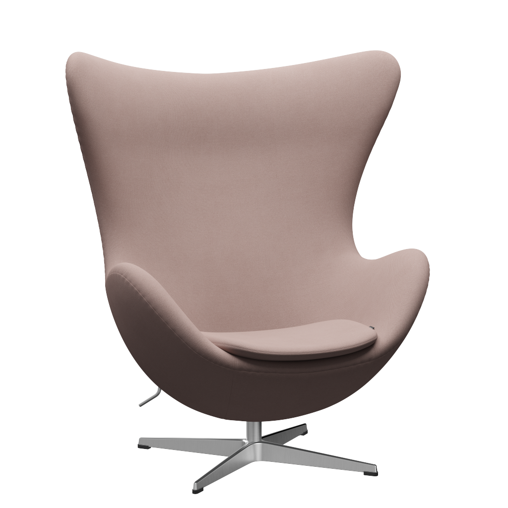 3316 Ægget loungestol, stel i børstet aluminium af Arne Jacobsen - Christianshavn - 1130 Light Red Uni - Jacobsen Plus