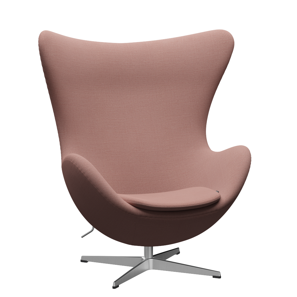 3316 Ægget loungestol, stel i børstet aluminium af Arne Jacobsen - Christianshavn - 1131 Orange/Red - Jacobsen Plus