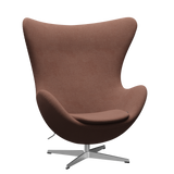 3316 Ægget loungestol, stel i børstet aluminium af Arne Jacobsen - Christianshavn - 1132 Beige/Orange - Jacobsen Plus