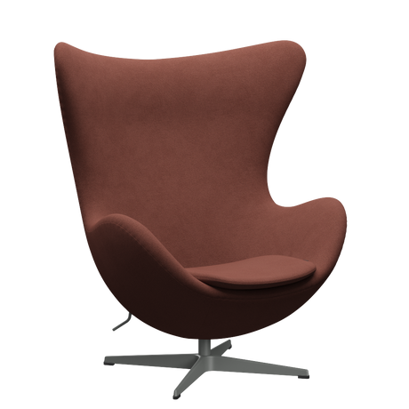 3316 Ægget loungestol, stel i silver grey af Arne Jacobsen - Christianshavn - 1133 Orange - Jacobsen Plus
