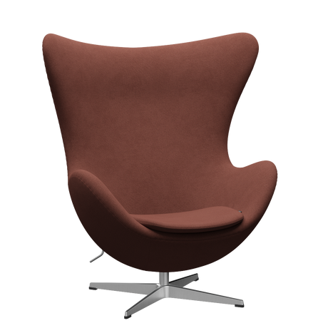 3316 Ægget loungestol, stel i børstet aluminium af Arne Jacobsen - Christianshavn - 1133 Orange - Jacobsen Plus