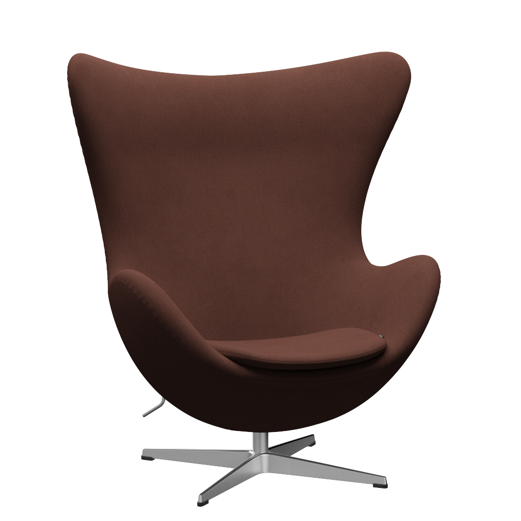 3316 Ægget loungestol, stel i børstet aluminium af Arne Jacobsen - Christianshavn - 1134 Dark Orange - Jacobsen Plus