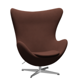 3316 Ægget loungestol, stel i børstet aluminium af Arne Jacobsen - Christianshavn - 1134 Dark Orange - Jacobsen Plus