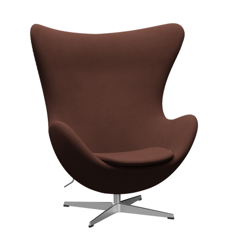 3316 Ægget loungestol, stel i børstet aluminium af Arne Jacobsen - Christianshavn - 1134 Dark Orange - Jacobsen Plus