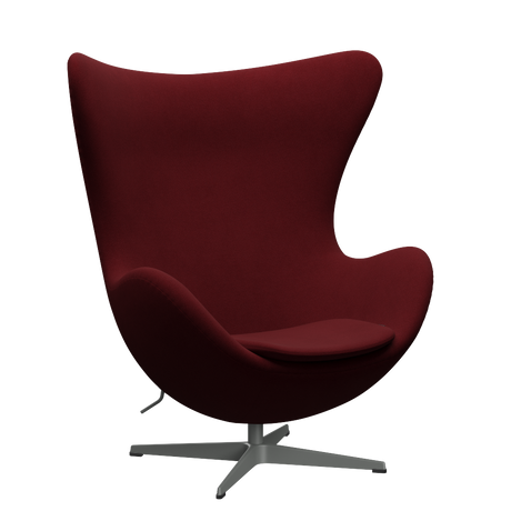 3316 Ægget loungestol, stel i silver grey af Arne Jacobsen - Christianshavn - 1140 Red Uni - Jacobsen Plus
