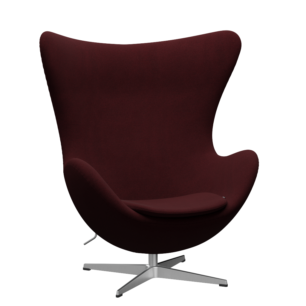 3316 Ægget loungestol, stel i børstet aluminium af Arne Jacobsen - Christianshavn - 1141 Red - Jacobsen Plus
