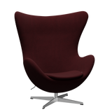 3316 Ægget loungestol, stel i børstet aluminium af Arne Jacobsen - Christianshavn - 1141 Red - Jacobsen Plus