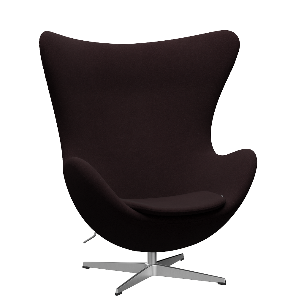 3316 Ægget loungestol, stel i børstet aluminium af Arne Jacobsen - Christianshavn - 1142 Dark Red Uni - Jacobsen Plus
