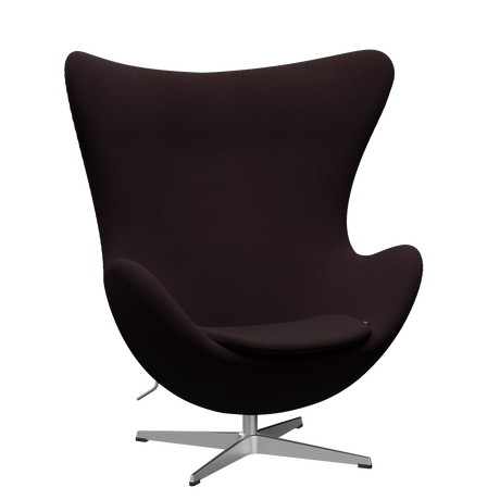 3316 Ægget loungestol, stel i børstet aluminium af Arne Jacobsen - Christianshavn - 1142 Dark Red Uni - Jacobsen Plus