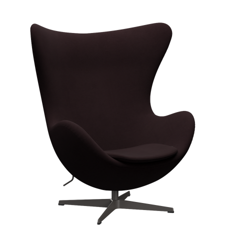 3316 Ægget loungestol, stel i warm graphite af Arne Jacobsen - Christianshavn - 1142 Dark Red Uni - Jacobsen Plus