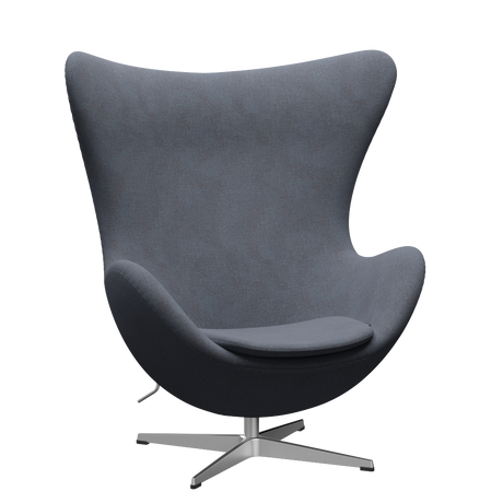 3316 Ægget loungestol, stel i børstet aluminium af Arne Jacobsen - Christianshavn - 1150 Orange/Blue - Jacobsen Plus