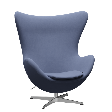 3316 Ægget loungestol, stel i børstet aluminium af Arne Jacobsen - Christianshavn - 1151 Light Blue Uni - Jacobsen Plus