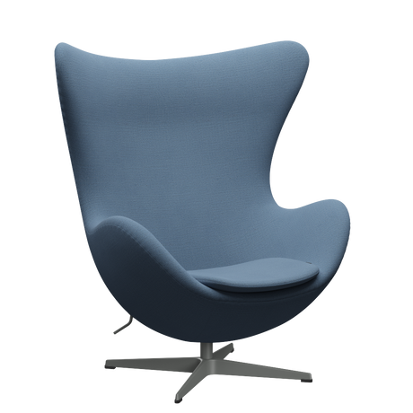 3316 Ægget loungestol, stel i silver grey af Arne Jacobsen - Christianshavn - 1152 Light Blue - Jacobsen Plus