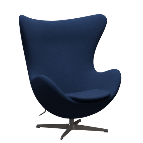 3316 Ægget loungestol, stel i warm graphite af Arne Jacobsen - Christianshavn - 1153 Blue Uni - Jacobsen Plus
