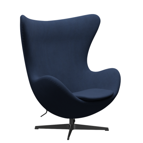 3316 Ægget loungestol, stel i sort af Arne Jacobsen - Christianshavn - 1155 Dark Blue - Jacobsen Plus
