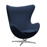 3316 Ægget loungestol, stel i børstet aluminium af Arne Jacobsen - Christianshavn - 1155 Dark Blue - Jacobsen Plus