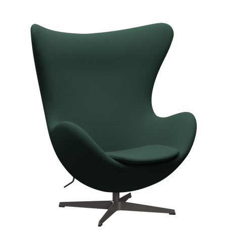 3316 Ægget loungestol, stel i warm graphite af Arne Jacobsen - Christianshavn - 1160 Dark Green Uni - Jacobsen Plus