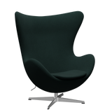 3316 Ægget loungestol, stel i børstet aluminium af Arne Jacobsen - Christianshavn - 1161 Dark Green - Jacobsen Plus