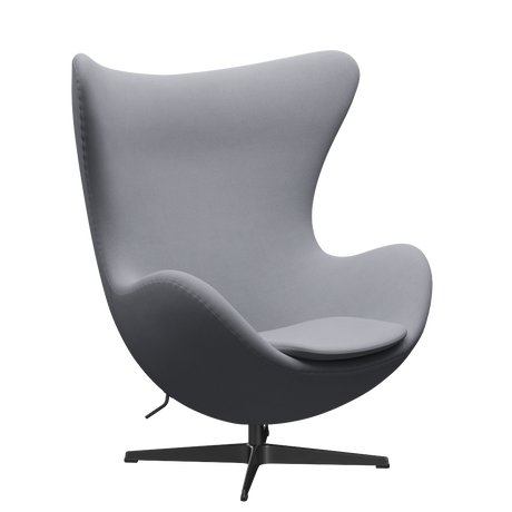3316 Ægget loungestol, stel i sort af Arne Jacobsen - Christianshavn - 1170 Light Grey Uni - Jacobsen Plus