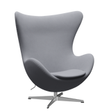 3316 Ægget loungestol, stel i børstet aluminium af Arne Jacobsen - Christianshavn - 1170 Light Grey Uni - Jacobsen Plus