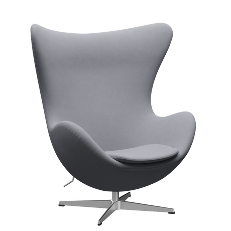 3316 Ægget loungestol, stel i børstet aluminium af Arne Jacobsen - Christianshavn - 1170 Light Grey Uni - Jacobsen Plus