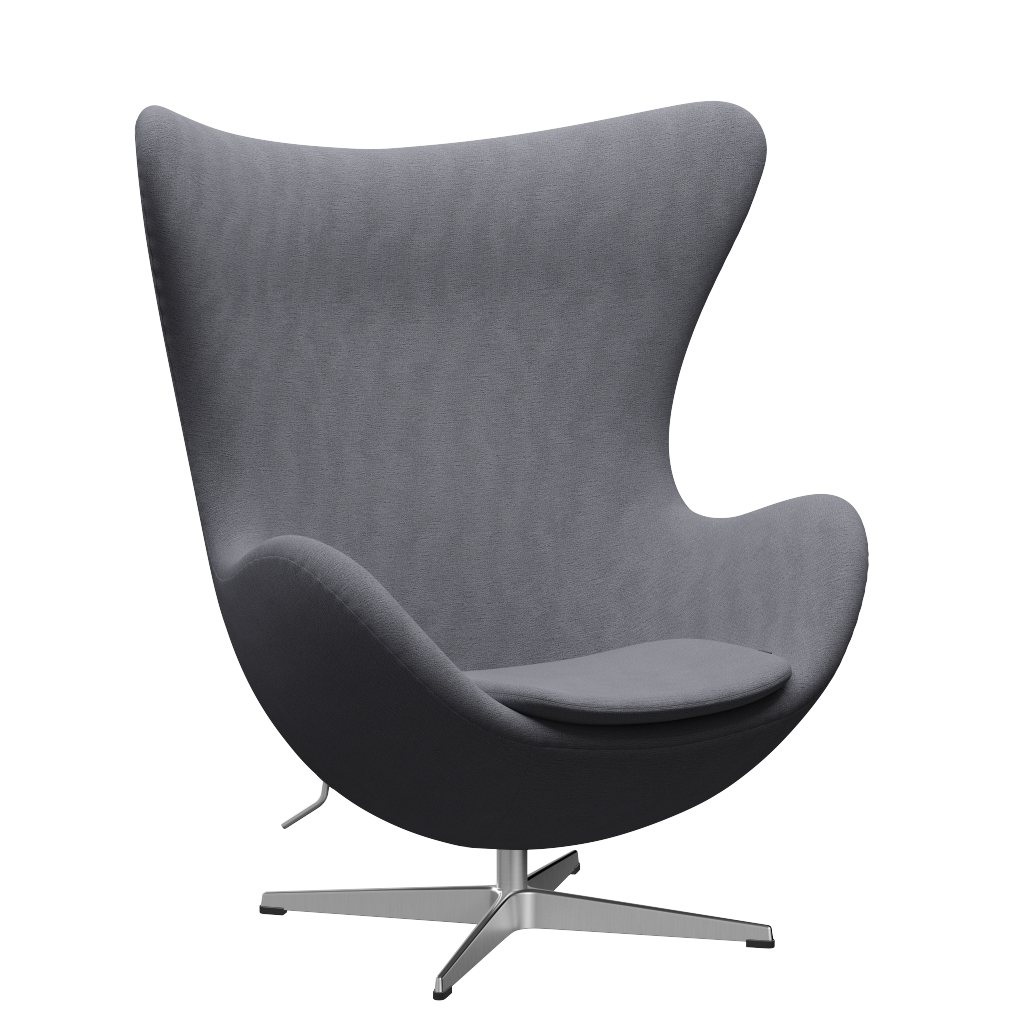 3316 Ægget loungestol, stel i børstet aluminium af Arne Jacobsen - Christianshavn - 1171 Light Grey - Jacobsen Plus