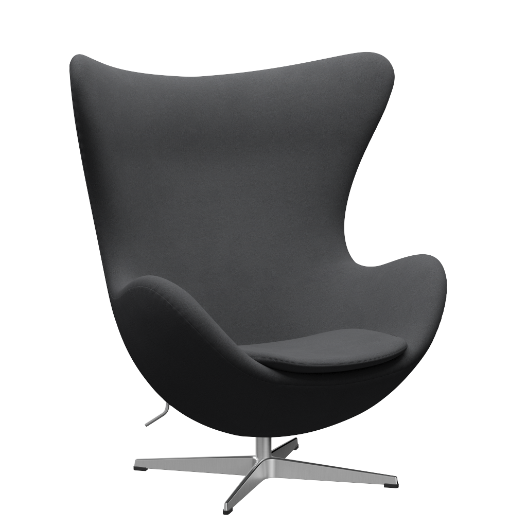 3316 Ægget loungestol, stel i børstet aluminium af Arne Jacobsen - Christianshavn - 1172 Grey Uni - Jacobsen Plus
