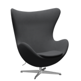 3316 Ægget loungestol, stel i børstet aluminium af Arne Jacobsen - Christianshavn - 1172 Grey Uni - Jacobsen Plus
