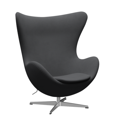 3316 Ægget loungestol, stel i børstet aluminium af Arne Jacobsen - Christianshavn - 1172 Grey Uni - Jacobsen Plus
