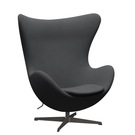 3316 Ægget loungestol, stel i warm graphite af Arne Jacobsen - Christianshavn - 1172 Grey Uni - Jacobsen Plus