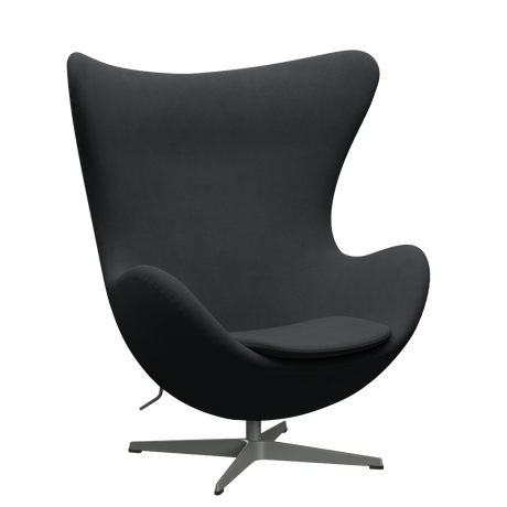 3316 Ægget loungestol, stel i silver grey af Arne Jacobsen - Christianshavn - 1174 Dark Grey - Jacobsen Plus