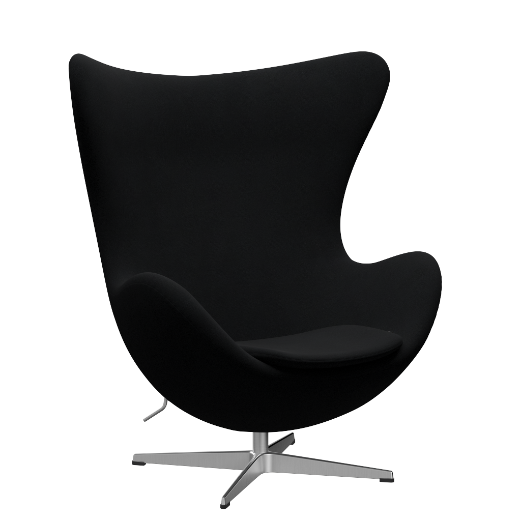 3316 Ægget loungestol, stel i børstet aluminium af Arne Jacobsen - Christianshavn - 1175 Black Uni - Jacobsen Plus
