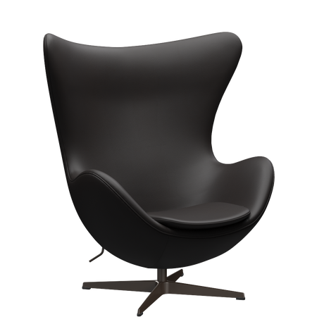 3316 Ægget loungestol, stel i brown bronze af Arne Jacobsen - Aura læder - Black Brown - Jacobsen Plus