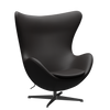 3316 Ægget loungestol, stel i sort af Arne Jacobsen