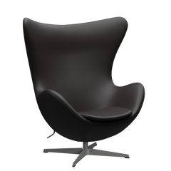 3316 Ægget loungestol, stel i silver grey af Arne Jacobsen