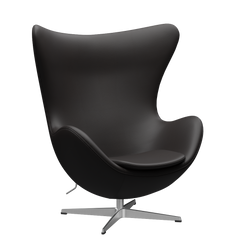 3316 Ægget loungestol, stel i børstet aluminium af Arne Jacobsen