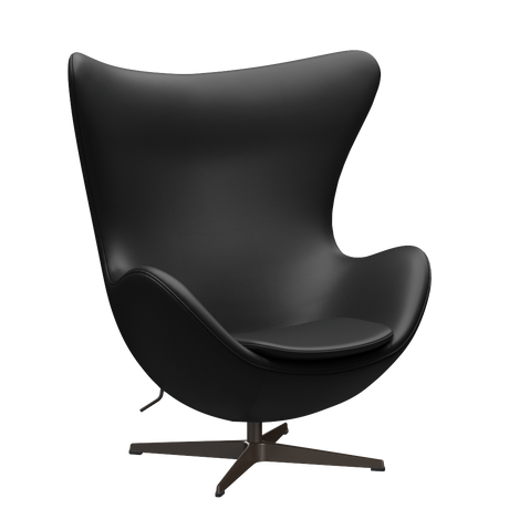 3316 Ægget loungestol, stel i brown bronze af Arne Jacobsen - Aura læder - Black - Jacobsen Plus
