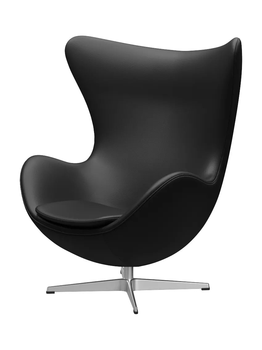 3316 Ægget af Arne Jacobsen læder - Aura læder / Sort - Jacobsen Plus