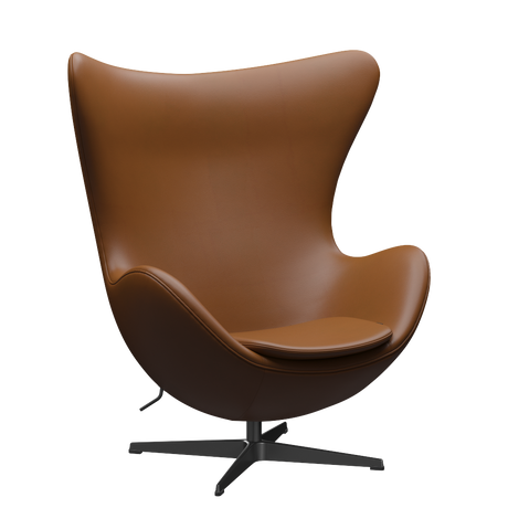 3316 Ægget loungestol, stel i sort af Arne Jacobsen - Aura læder - Black Brown - Jacobsen Plus