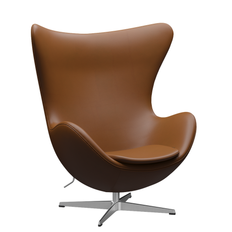 3316 Ægget loungestol, stel i børstet aluminium af Arne Jacobsen - Aura læder - Walnut - Jacobsen Plus