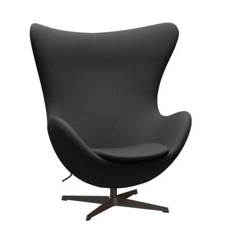 3316 Ægget loungestol, stel i brown bronze af Arne Jacobsen - Haze læder - Anthracite - Jacobsen Plus