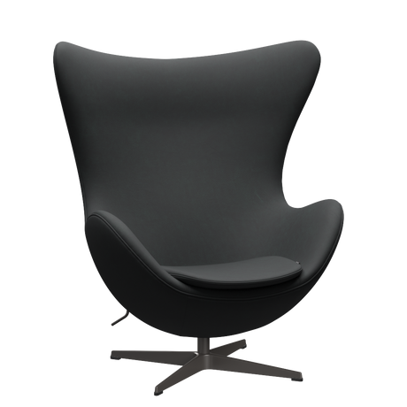 3316 Ægget loungestol, stel i warm graphite af Arne Jacobsen - Haze læder - Anthracite - Jacobsen Plus