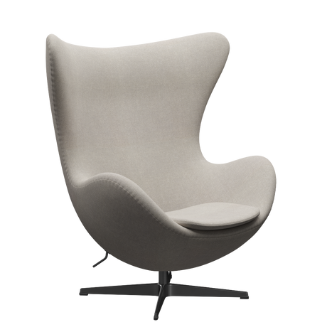 3316 Ægget loungestol, stel i sort af Arne Jacobsen - Hallingdal - 103 Light Grey - Jacobsen Plus