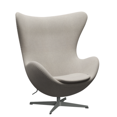 3316 Ægget loungestol, stel i silver grey af Arne Jacobsen - Hallingdal - 103 Light Grey - Jacobsen Plus