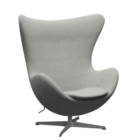 3316 Ægget loungestol, stel i silver grey af Arne Jacobsen - Hallingdal - 110 White/Grey - Jacobsen Plus